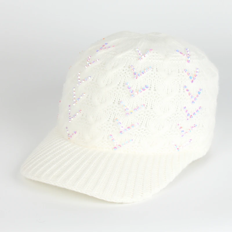 Wholesale New Fashion Winter Chic Wool Knitted Braid Diamond Baseball Gorras Trucker Golf Dad Hats For Women