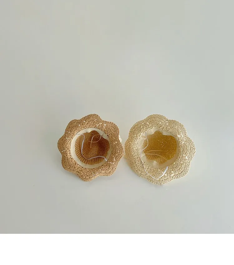 Новинка лета 2022 Детская Солнцезащитная Рыбацкая шляпа детская соломенная кружевная с бантом