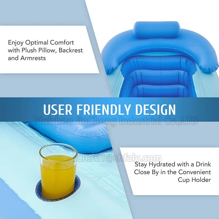 Adult Hot Bath Tub With Pillow Free-Standing Blow Up Bathtub with Spa with Electric Air Pump PVC Inflatable Adult Bath Tub