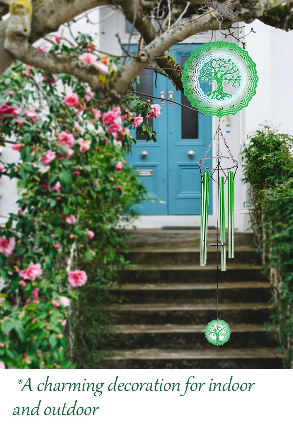 Stainless Steel 3D Mandala Hummingbird Wind Spinner Metal Memorial Wind Chimes Outdoor Garden Ornament Clearance Hanging Decor