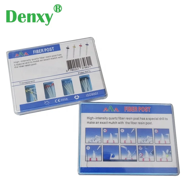 Denxy Denture Screw Fiber Post Repair tooth material crown dental fiber glass dental quartz fiber post with 4 dental drills