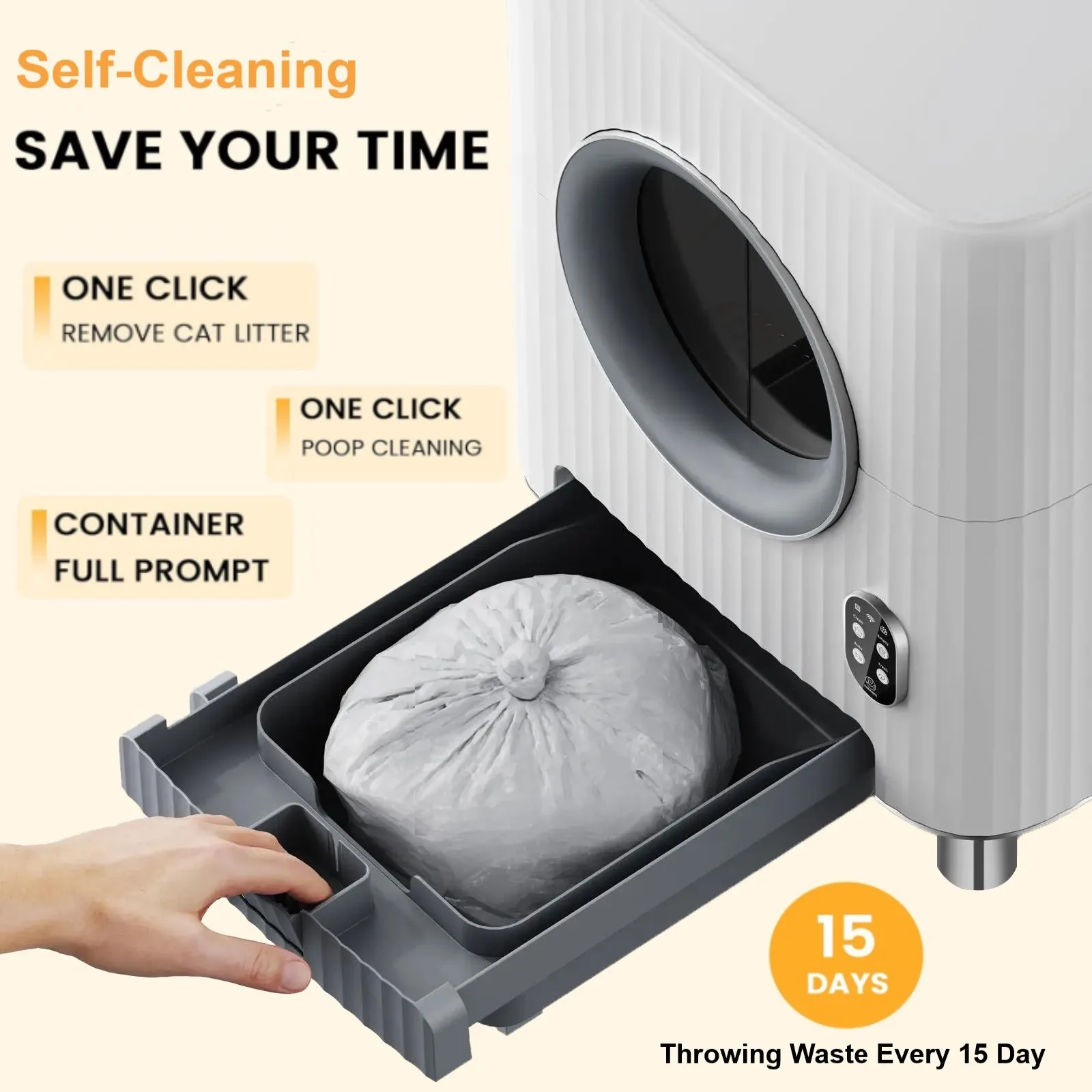 Wholesale Large Automatic Self Cleaning Cat Litter Boxes with App Control and Weight Sensor