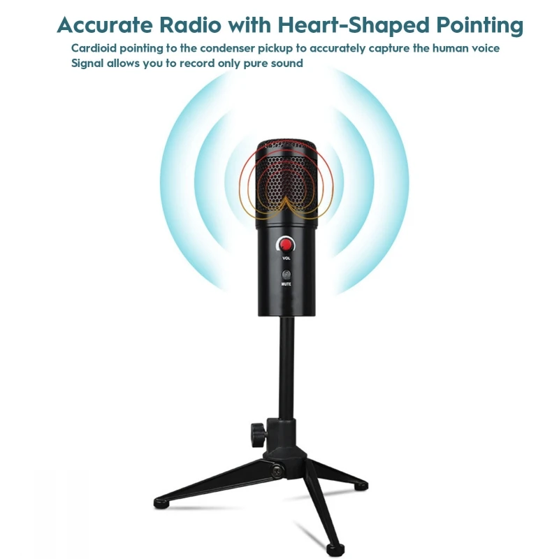  Конденсаторный USB-микрофон профессиональный микрофон для компьютера проводной с подсветкой RGB голосовых игр