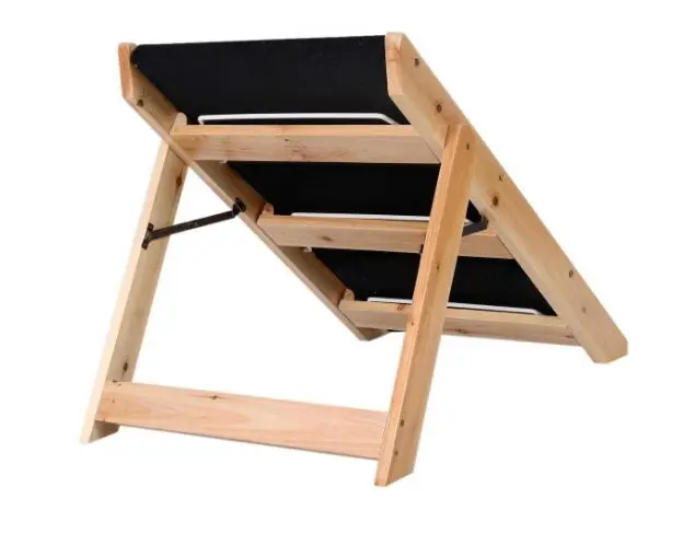 High Quality Portable Light Weight Foldable Dog Stairs,Folding Wooden Pet Dog Ramp For Car