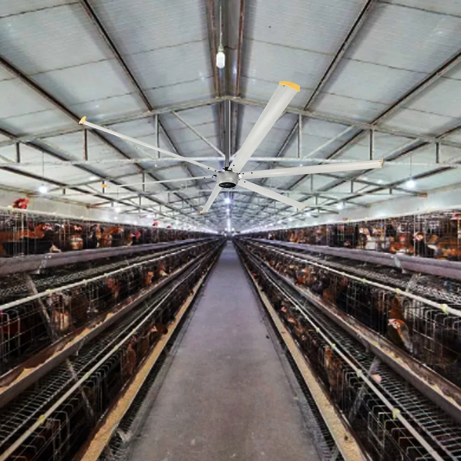 Warehouse 20ft 24ft 18ft 16ft 12ft Hvls Fan Motor 6 Aluminum Blade Industrial Large Ceiling Fan pmsm motor for hvls fan