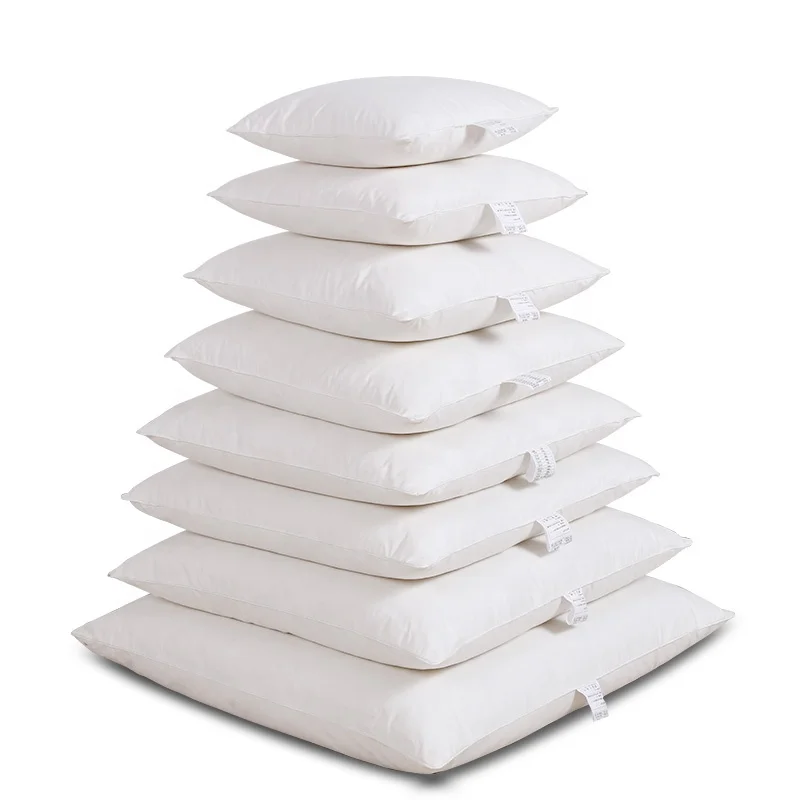 home textiles white soft polyester washable fiber square cushion Pillow Insert inner with law label for Restaurant Hotel