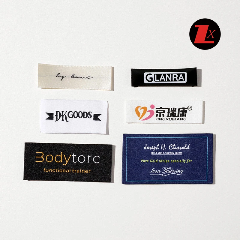 Woven garment label Supplier Custom Private Custom Brand Name Logo labels for clothing laser cut woven label