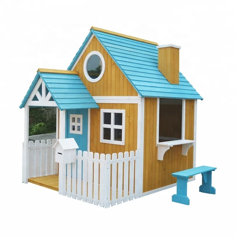 Outdoor backyard children wooden cubby house playhouse