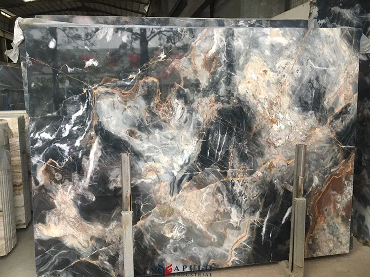 Fully Customized material Made Best Apulo Black Rose Gold Marble Plinth Marble Bookends