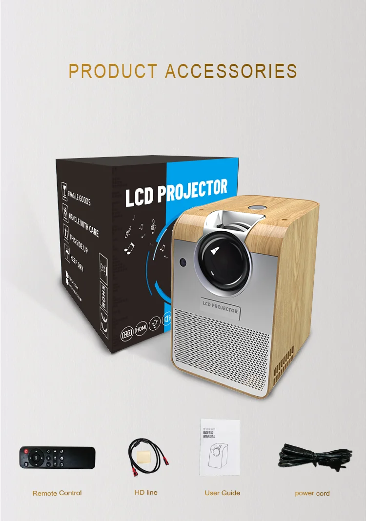  LCD Projector LED mini Portable Support Full HD 1080P Home Cinema theater TV