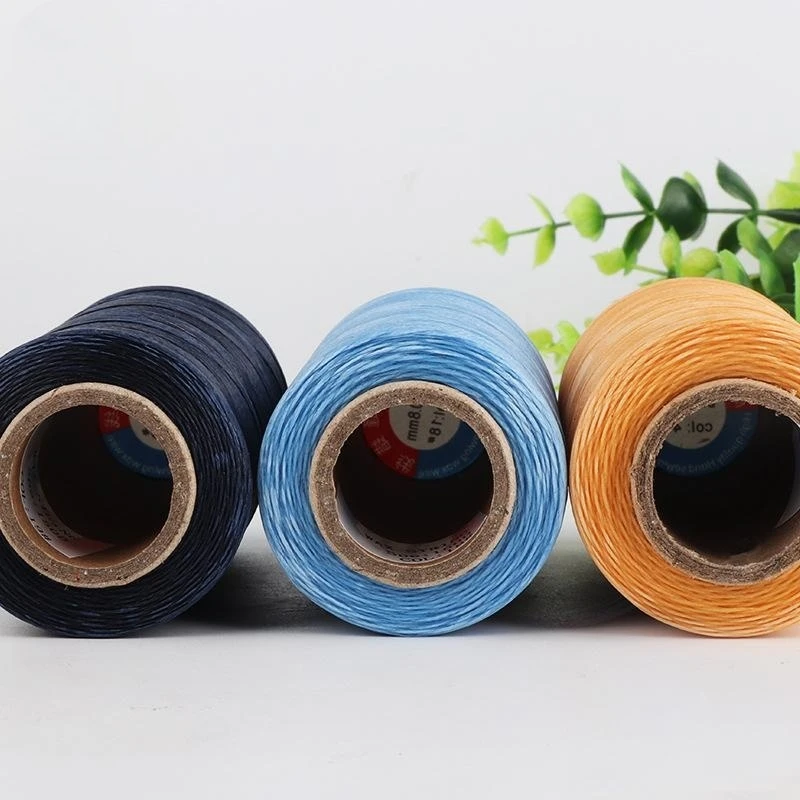 No MOQ and inexpensive 150D flat wax thread 0.8mm leather sewing wax thread with high strength