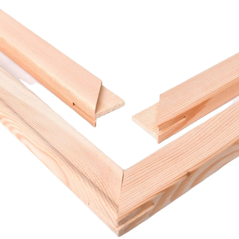 Wholesale low price custom size pine wood inner canvas frame adjustable pipe stretcher spread bar bondage for painting