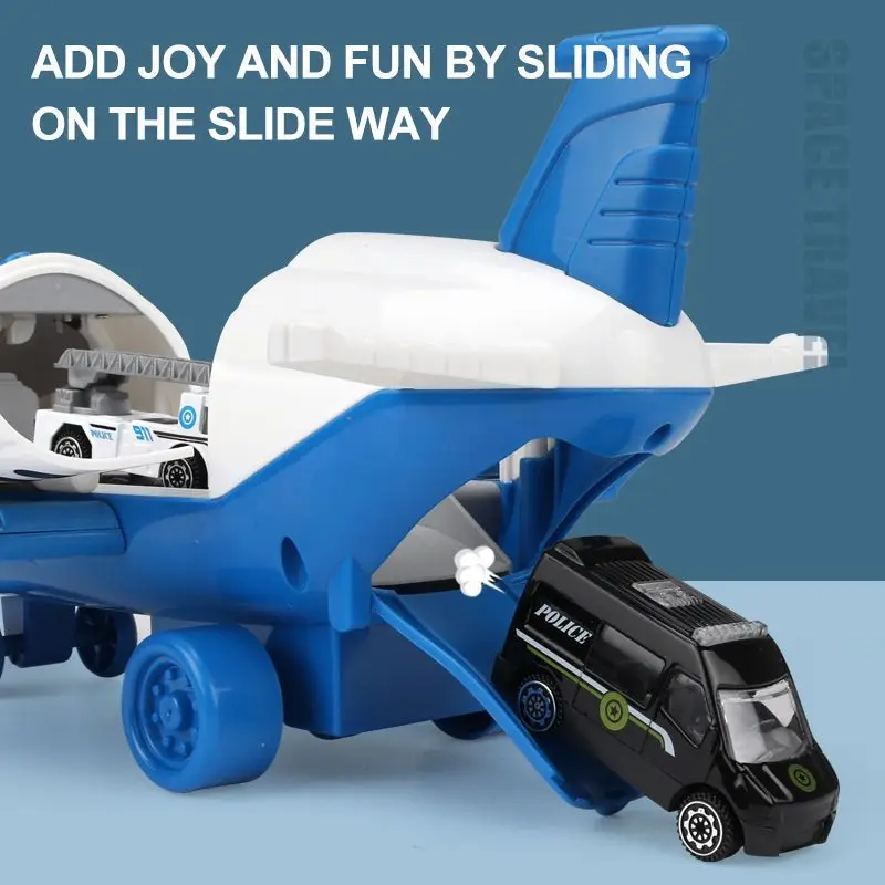 Children Electric Toy Cargo Aircraft Storage Airbus Alloy Car Slide Orbital Airport Battery Operated Airplane Toys for Kids