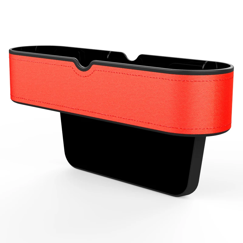 Factory front ABS+Leather seat car gap storage box with coin organizer