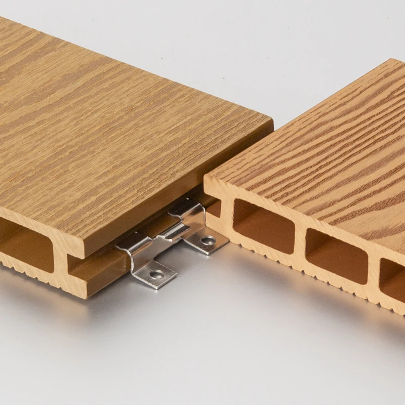 140mm Width PE Co-extrusion Corrosion Resistant Hard Wearing Wood Deck WPC Floor Decking For Exterior Floor Decoration