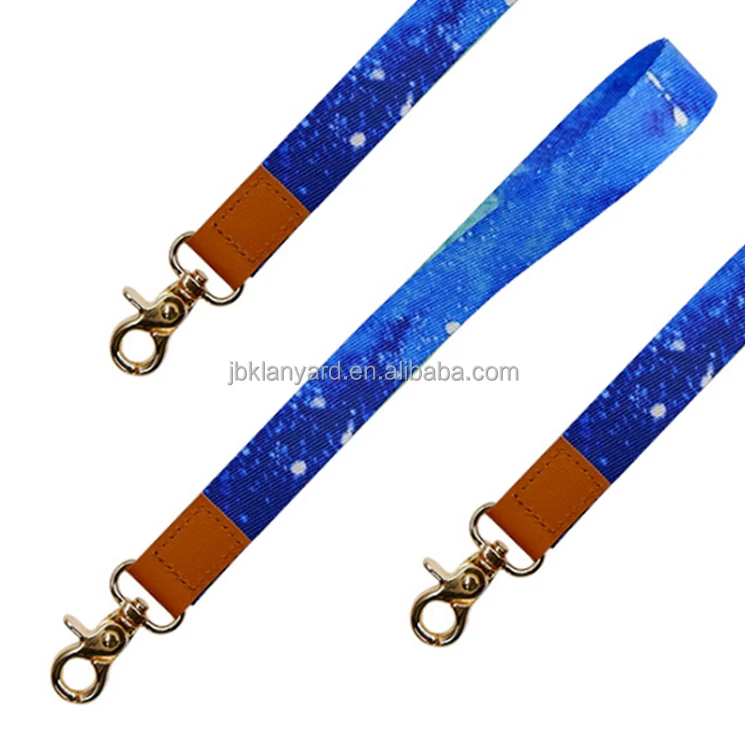 Factory Manufacturer Custom Print Short Wristband Phone Card Holder PU Leather Lanyard With Logo