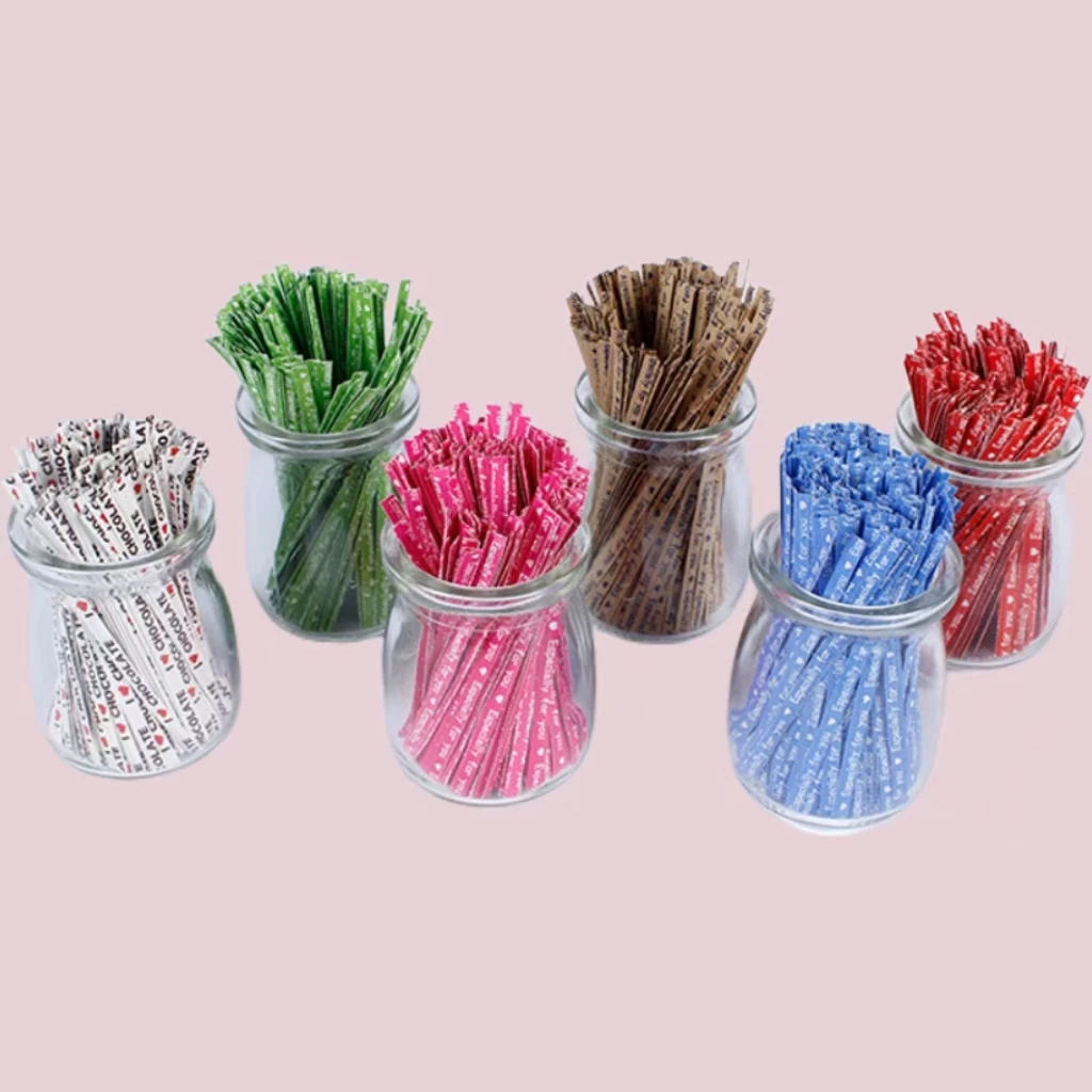 J&C Twist-HD precut Paper/PET Twist Tie Bakery Home Office Business Children Grocery Store DIY Material