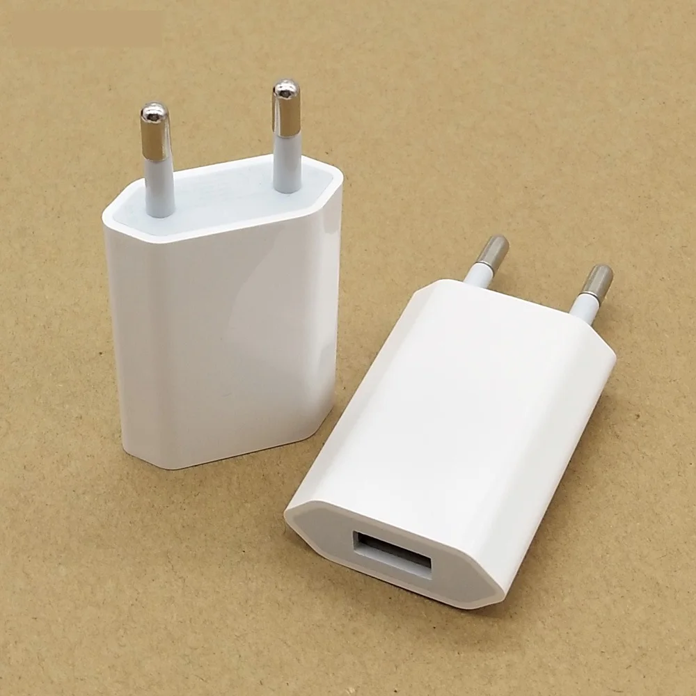 Зарядное устройство с одним USB-портом 5 Вт для Apple 5/6/7/8/iPad дорожное зарядное Европейский регулятор адаптер