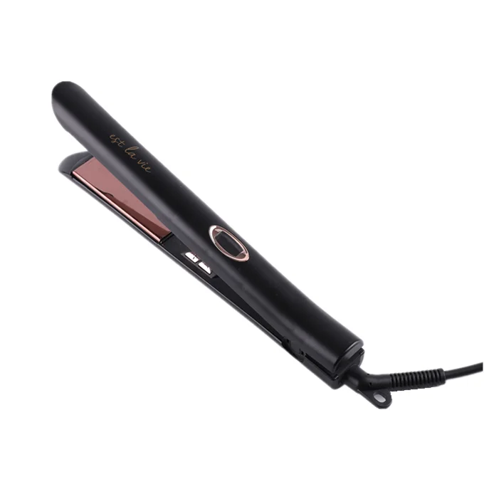 HY New Sale Custom Professional Flat Iron New Rose Gold Titanium Plate Negative Ion Hair Straightener