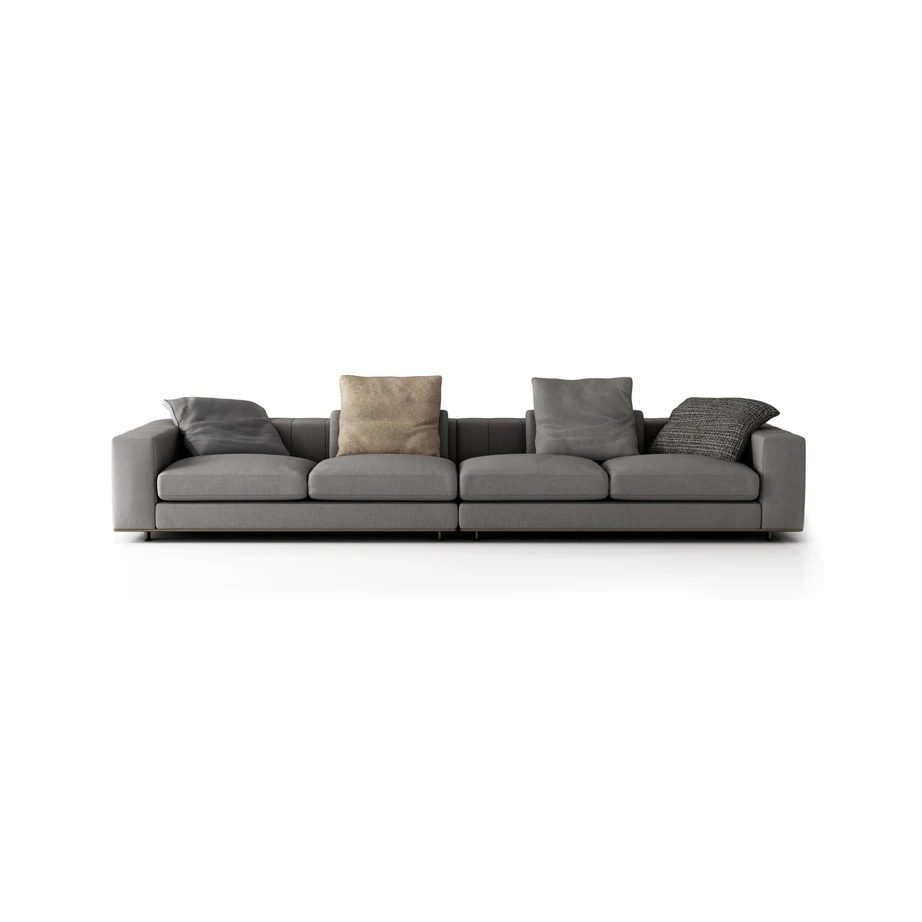 Luxury Italian Design Livingroom Furniture Leather Upholstered Modern 4 Four Seater Settee Lounge Couch Sofa