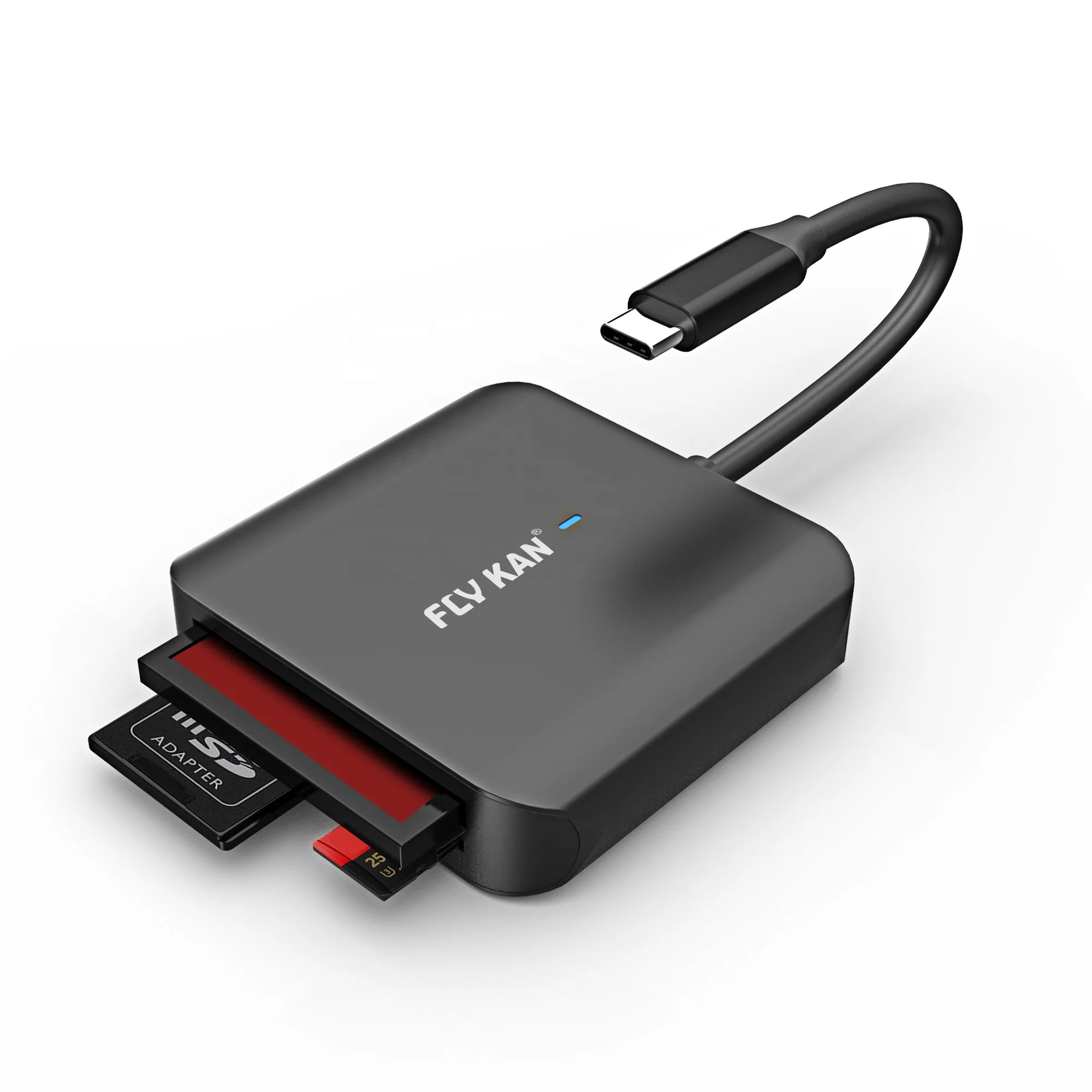 
USB C Compact Flash Cardreader   USB C Gen 1 UHS II Multi Card Reader / Writer (SD 4.0, microSD4.0, CF) HB080 