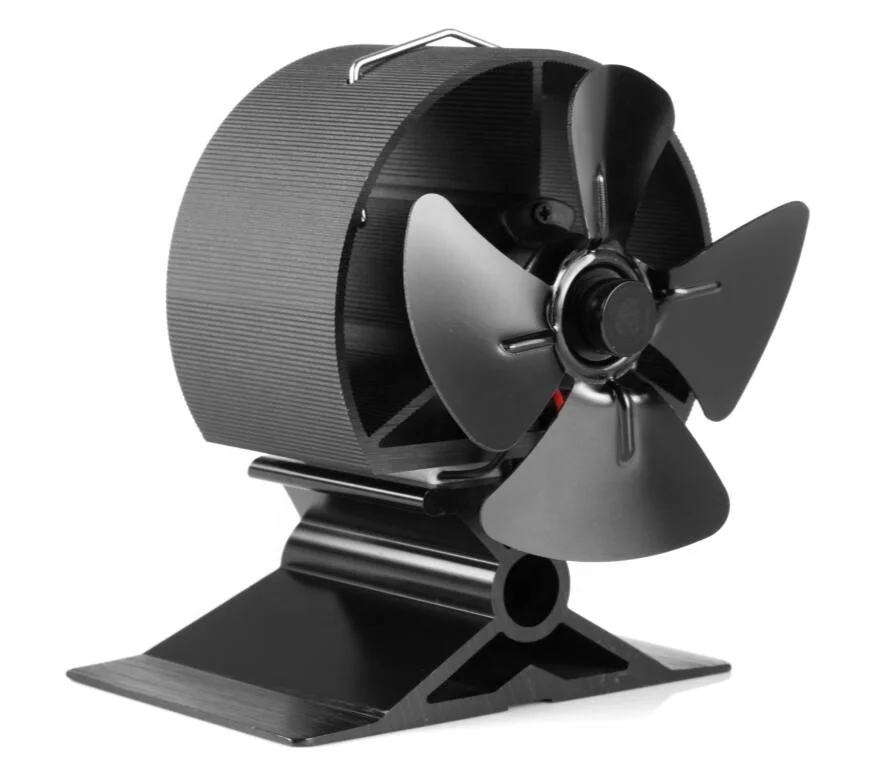 Hot Sale Winter Outdoor Fishing Heater Pellet Stove 4 Blades Mini Ecofan Heat Powered Exhaust Stove Top Fan Wood Fireplace