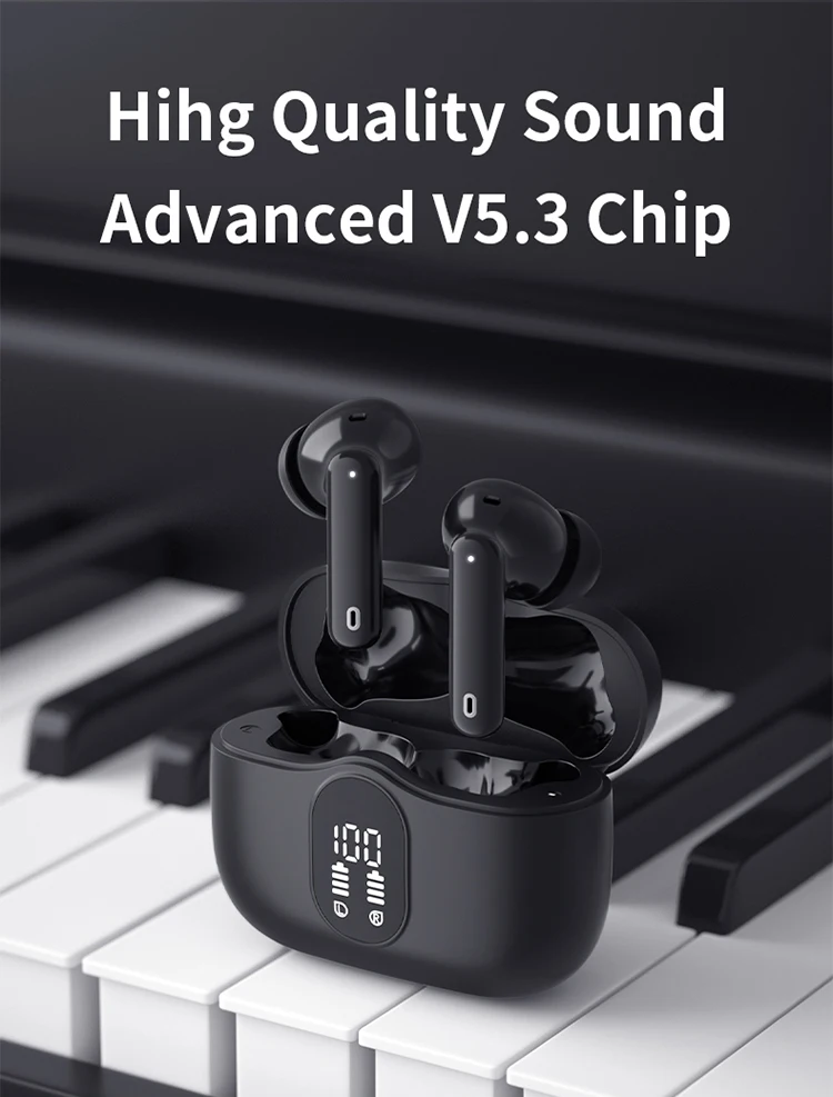 A90 Headphones True Wireless Earbuds active noise cancel LED Power Display Earphones  IPX4 earphone noise cancelling headphone