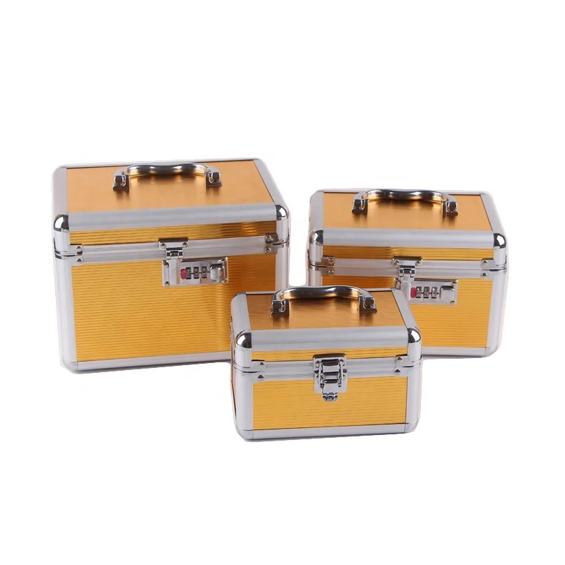 Custom Logo studio aluminum cosmetic nail mini makeup train case