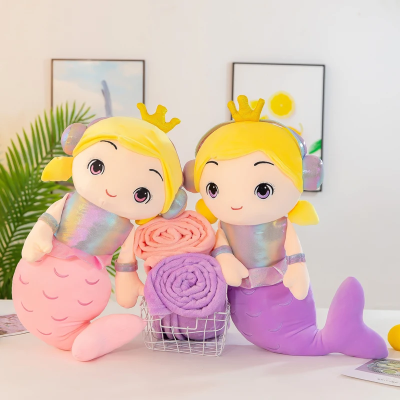 New Design Wholesale Customized Woven Cartoon Mermaid Blanket Customs Throw Blanket Air Condition Blanket