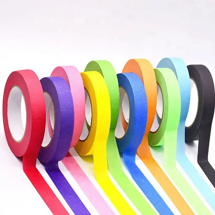 White Indoor Painting Self Adhesive General Purpose Usage Crepe Paper Masking Tape