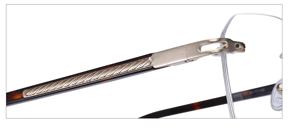 Ready stock nice design polygon lens rimless glasses for optics with a gold frame brand