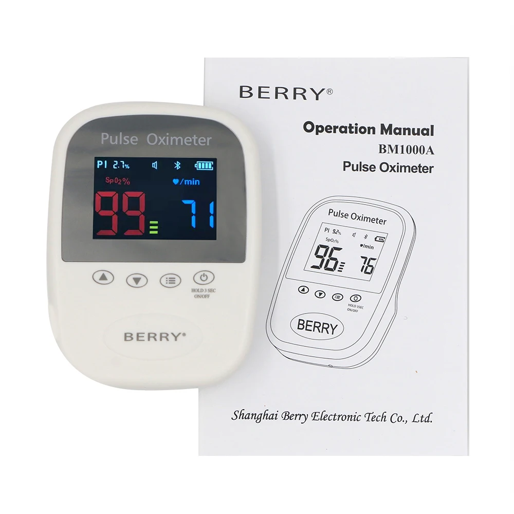 Wireless BLE Handheld pulse oximeter  spo2 sensor Free app remote medical  product For USA and European market BERRY BM1000A 01