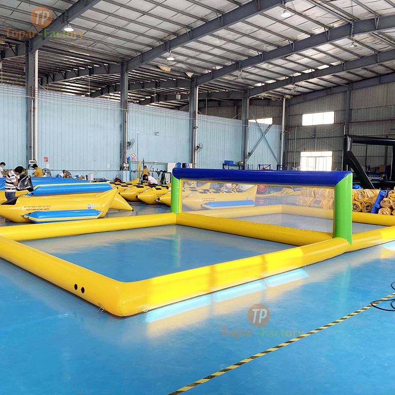 Commercial Large Pvc Court Water Ball Inflatable Volleyball Pool with net