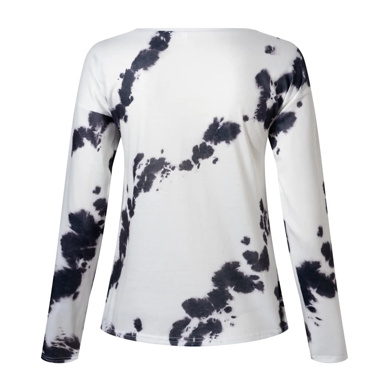 
2020 European American Foreign Trade Cross-border Long Sleeve Women Tops Hot Sale Round Neck Printing Loose Long Sleeve T-shirt 