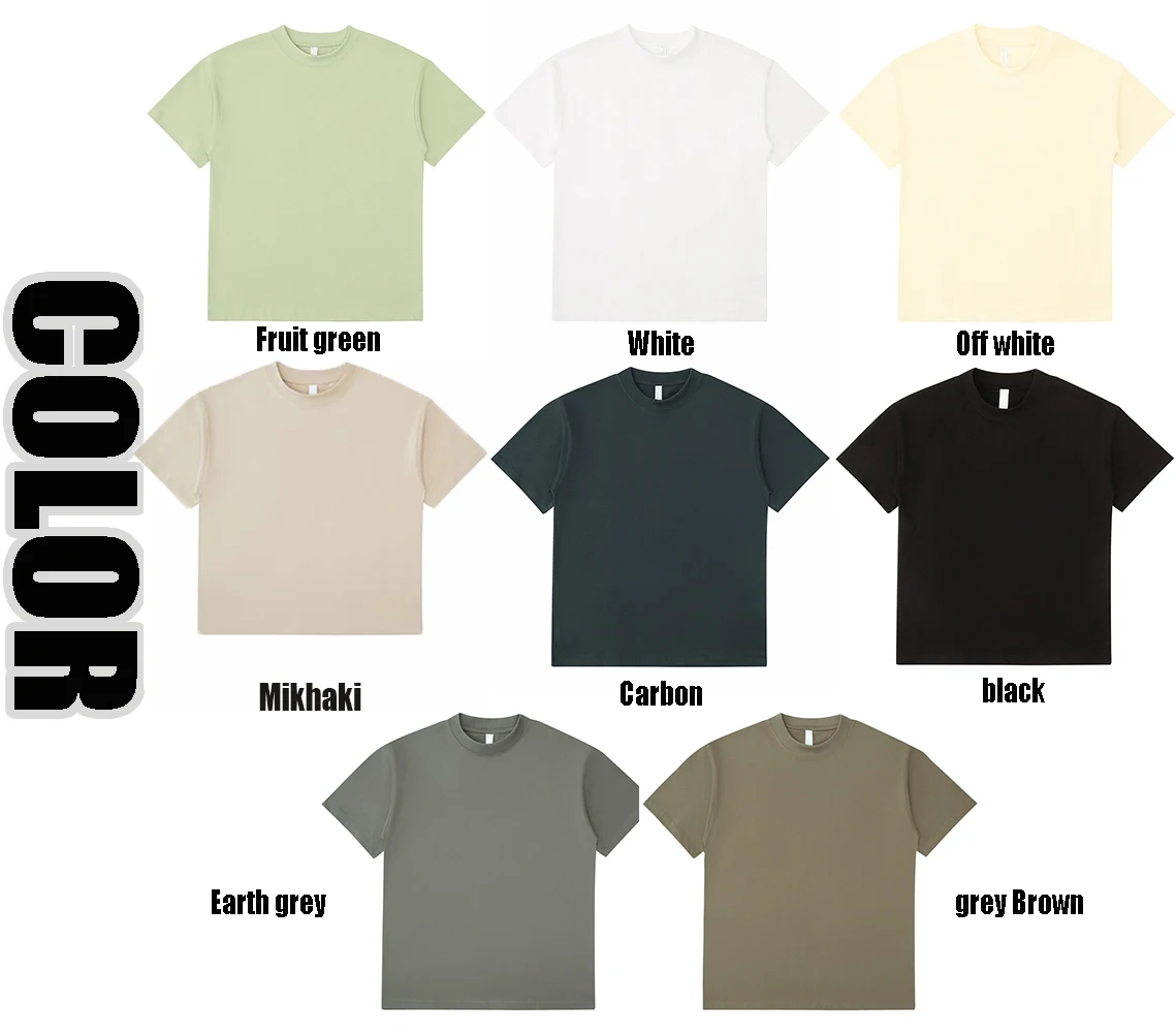 Custom Streetwear Men White Heavyweight T-Shirt Boxy Fit Thick Collar Oversize T Shirt