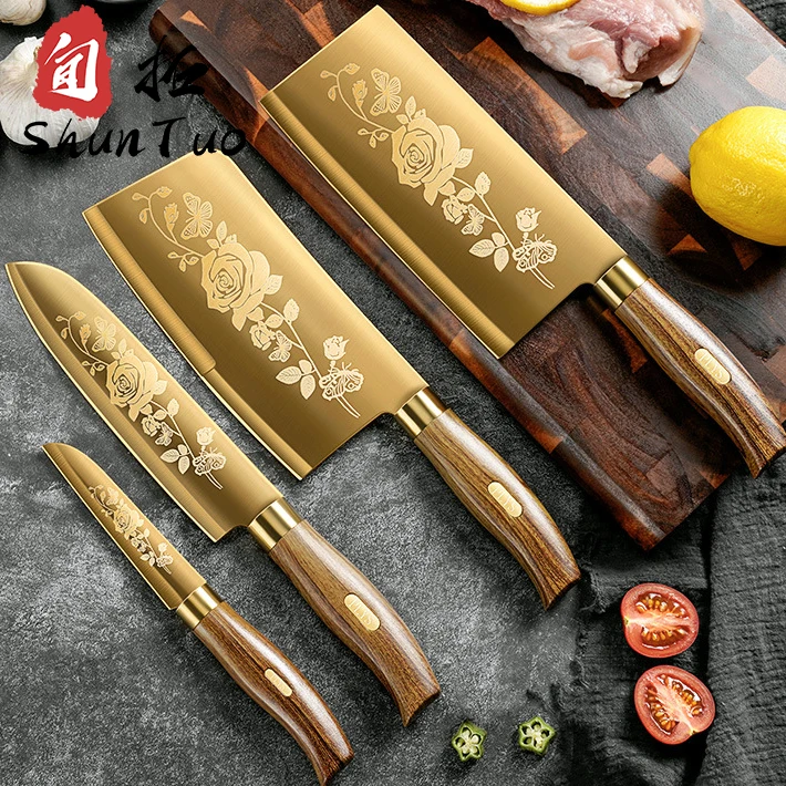 kitchen utensil and japanische chef schafscher messer chicken chopping bone santoku knife set with cover
