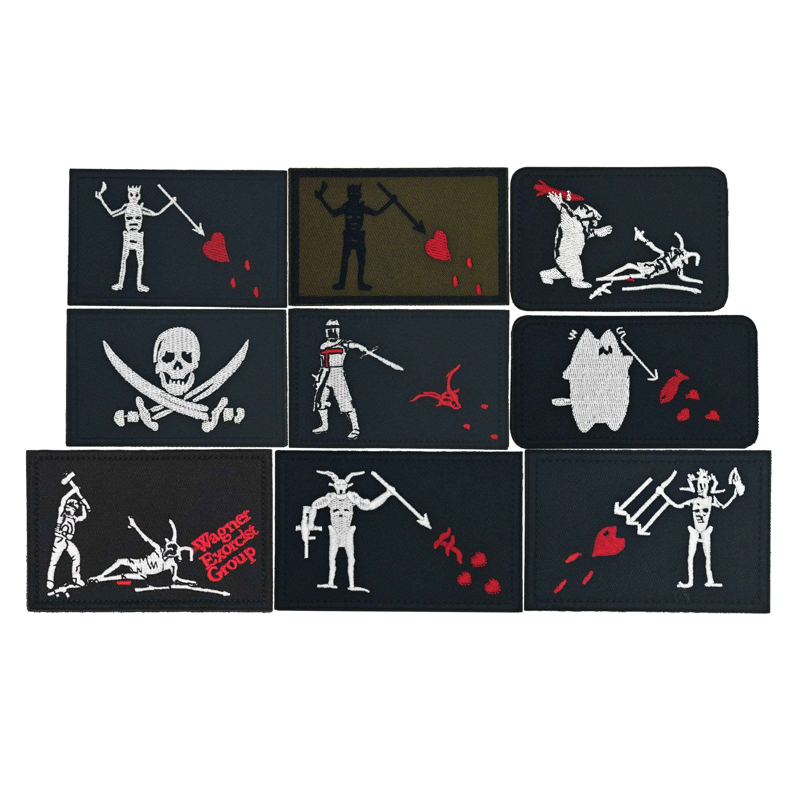 Черная Борода Эдвард обучение пиратский флаг вышивка крюк и петля мораль тактика патч пиратский флаг патч