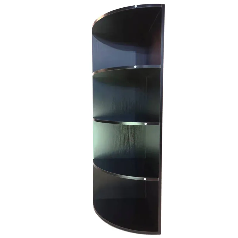 4-Tier Tall Corner Table Shelf  Wood Stand Storage Shelves, Corner Curved Shelf Organizer Bookshelf for Living Room