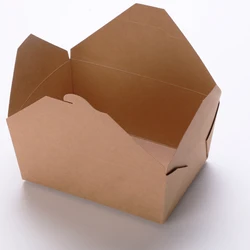 Disposable Take Away to Go Packaging Container Custom Printed Kraft Lunch Food Paper Box for Food