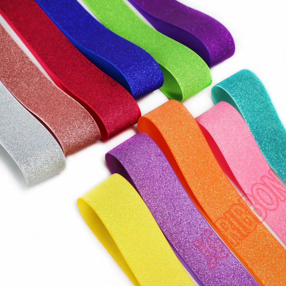 
1.5 inch 38mm soft glitter grosgrain satin ribbon for wedding decoration 
