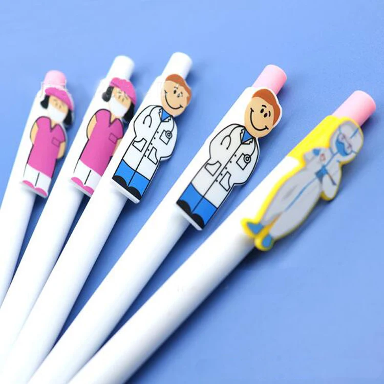 NPSF-012 Wholesale Novelty Promotional Cartoon Doctor nurse Ball Pens Hospital medical plastic Pen with custom logo