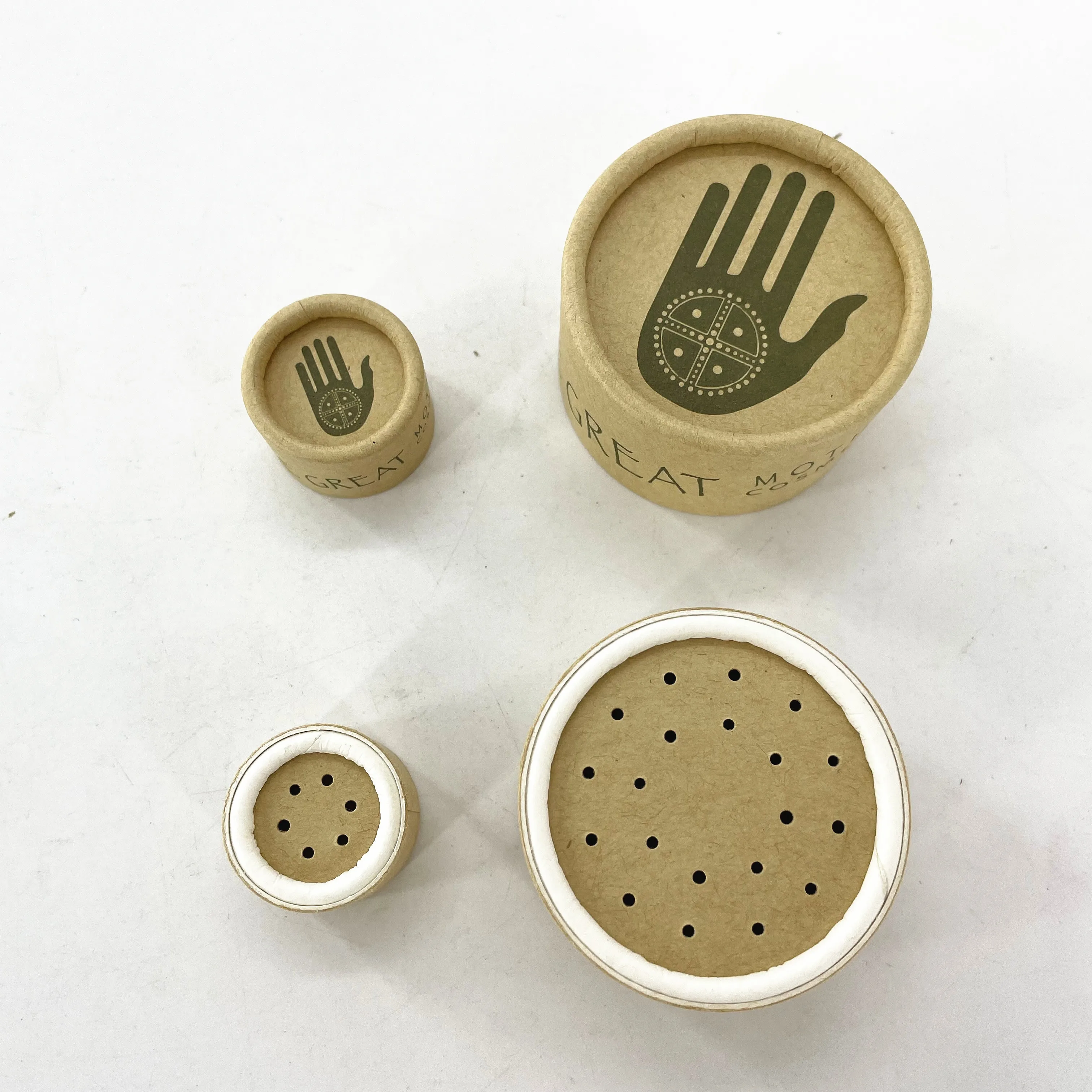 Eco Friendly Cardboard Box Kraft Paper Spice Salt Shaker Tube With Sifter For Loose Powder Packaging