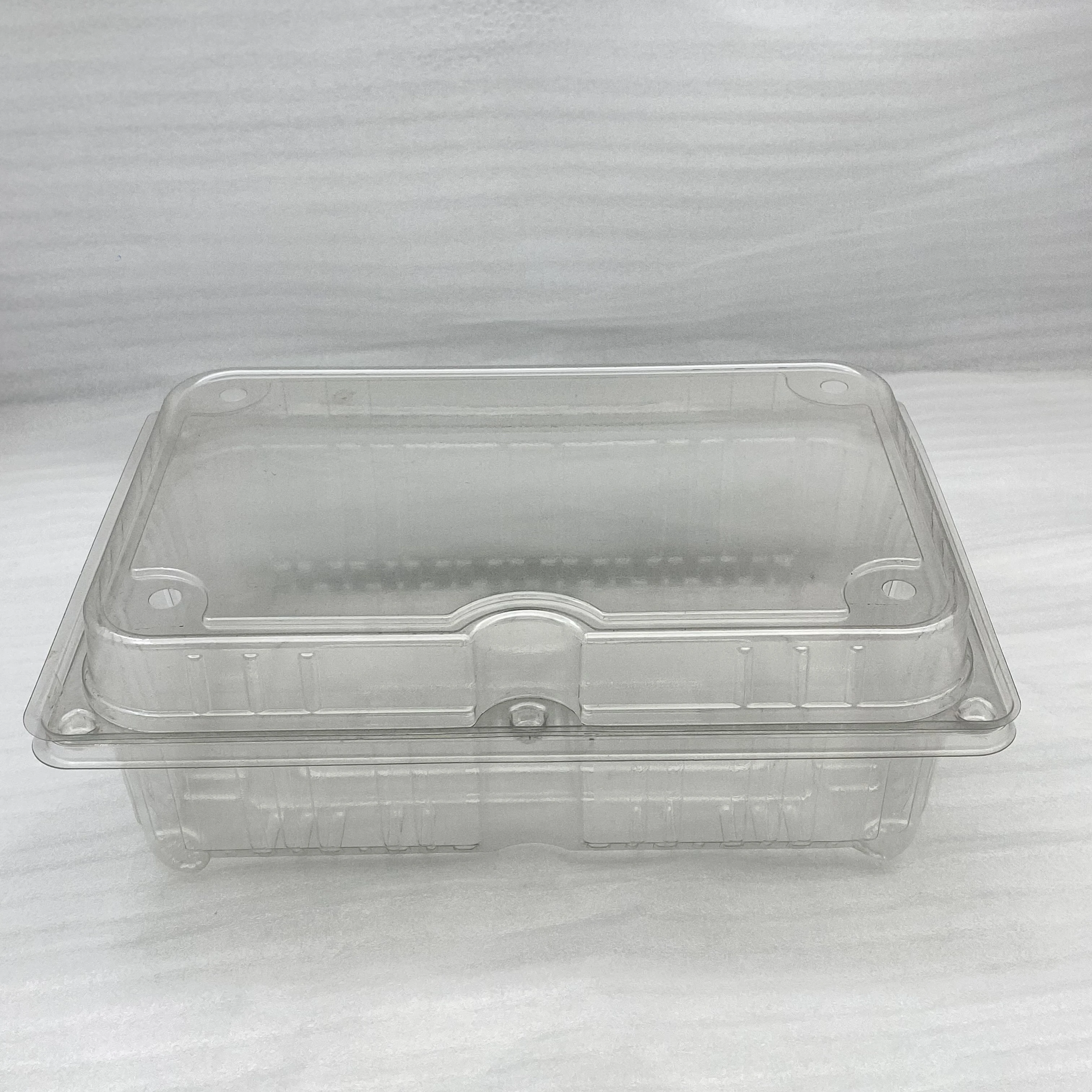 Transparent PET Plastic Disposable Fruit Container  Supplier Vegetable Salad Fruit Cake Supermarket Meat Tray