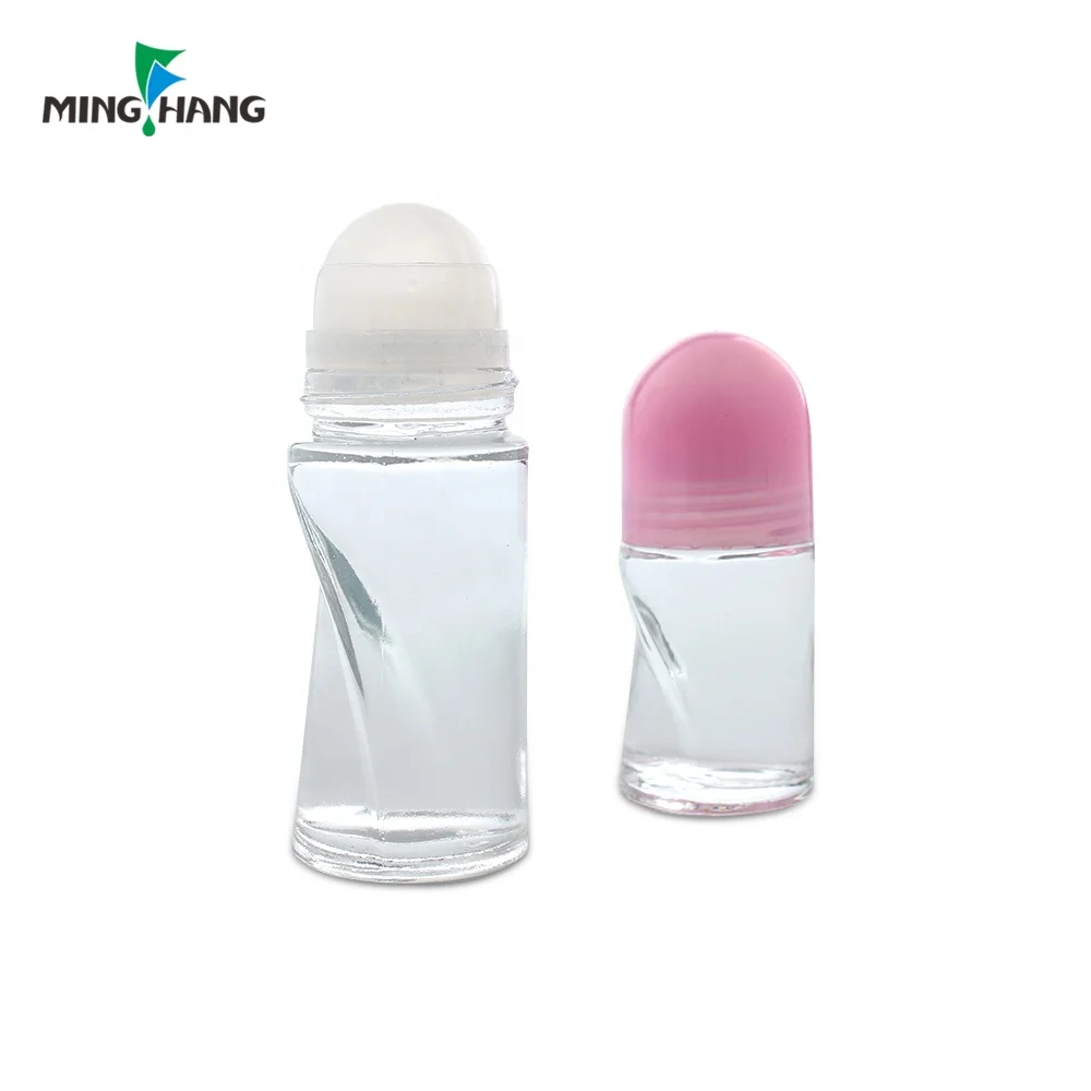 Empty 25ML 50ML Essential oil perfume Roller Bottle Roll On Deodorant Glass Bottle With Plastic Roller Ball