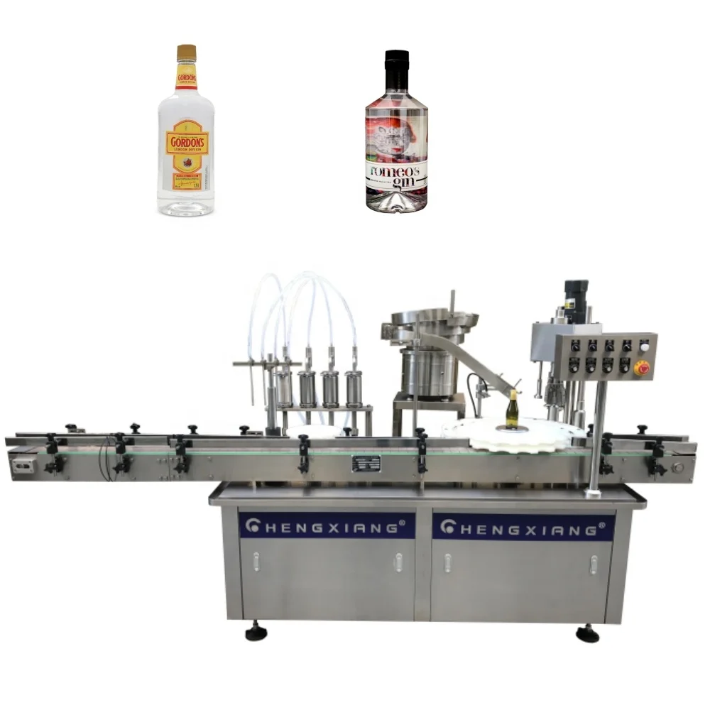made in china automatic 187ml 250ml alcohol/vodka/whisky/wine bottle filling and capping machine