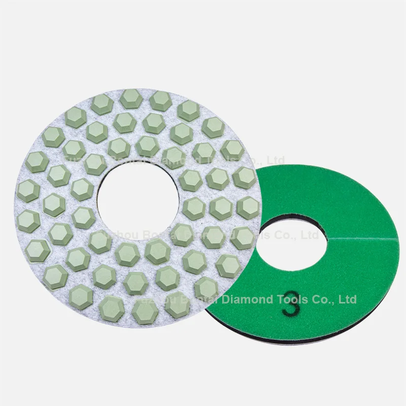 9.5 inch 4 step resin polishing pads for granite marble stone 240mm buffing pads