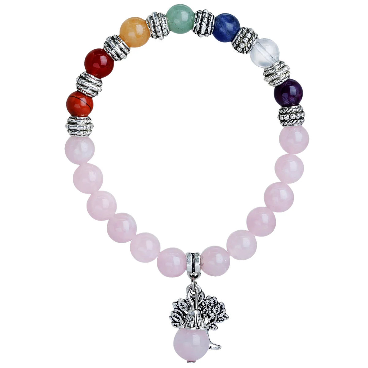 dropshipping wholesale tree of life 7 chakra yoga meditation gift 2021 beads natural stones healing crystal bracelet