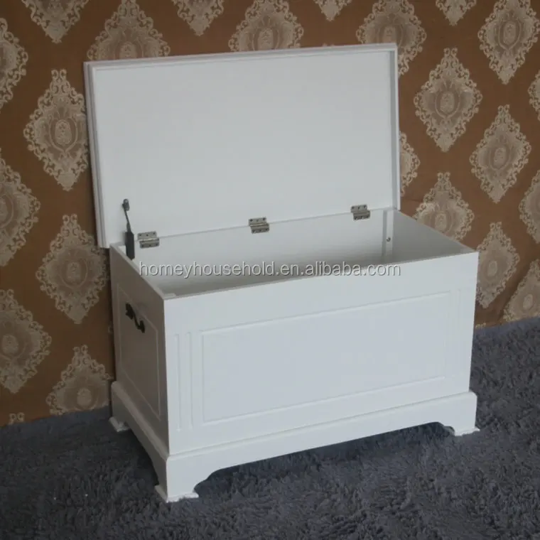 
2020 Wholesale Pink/White Wooden Toy Trunk Chest Children Home Large Wooden Toy Box 