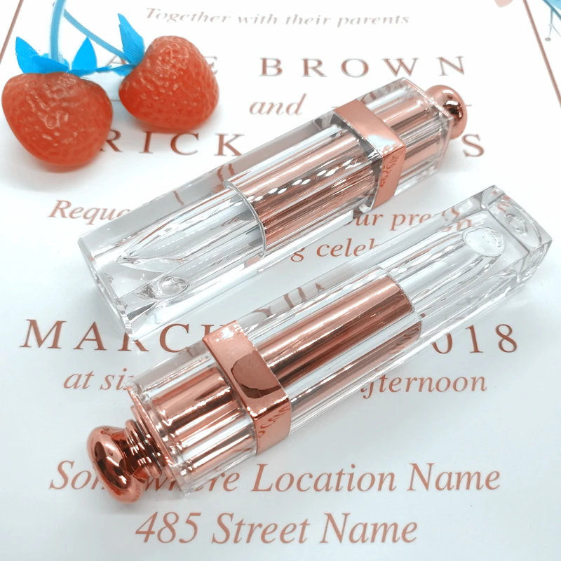 
wholesale empty lipgloss tube packaging with brush clear unique private label lip balm containers 