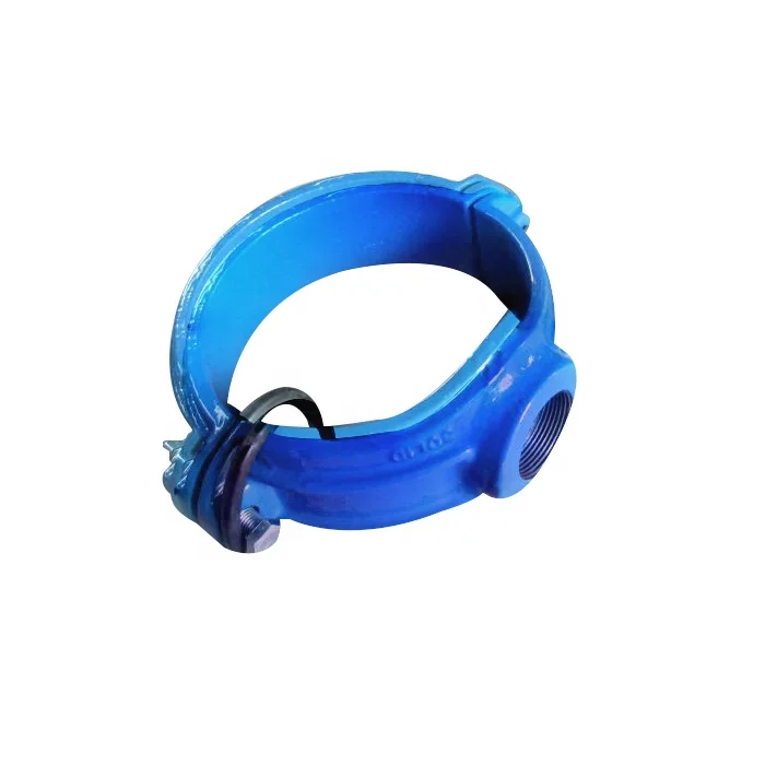Ductile Iron DI tapping saddle Clamp for DCI Ductile Cast Iron Pipe